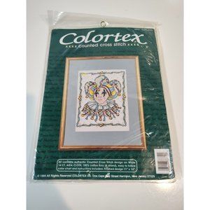 Colortex Counted Cross Stitch Kit Court Jester # 3771 NOS Vintage 1994 Sealed